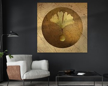 Ginkgo. Minimalisme. Feuilles. sur Alie Ekkelenkamp