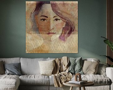 Collage van een vrouw 3 van Studio Pieternel