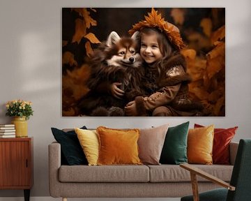 De Herfst prinses met haar trouwe hond van Karina Brouwer