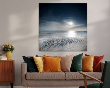 Chaises de plage sur la plage de Sellin à Rügen sur Voss Fine Art Fotografie