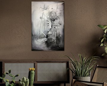 Abstract, grijs, minimalisme - 1 van Joriali Abstract