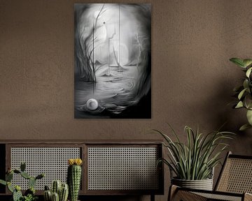 Abstract, grijs, minimalisme - 2 van Joriali Abstract