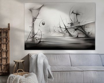 Abstract, zwart-wit-grijs, minimalisme - 4 van Joriali Abstract