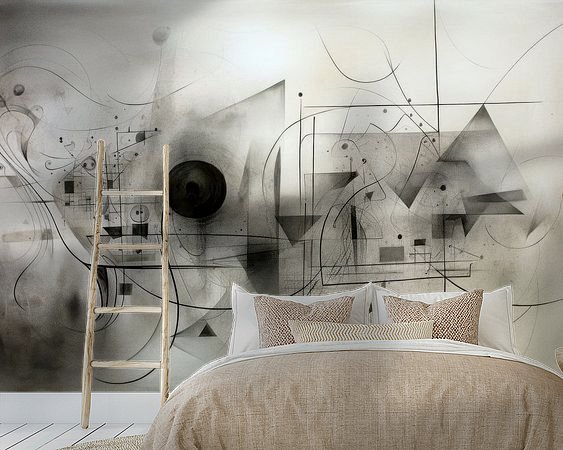 Voorbeeld van het werk in een kamer