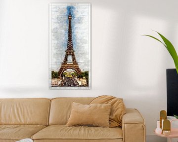 Eiffeltoren fotografie en schets van Stefan Dinse