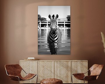 Zebra im Pool von BlackPeonyX