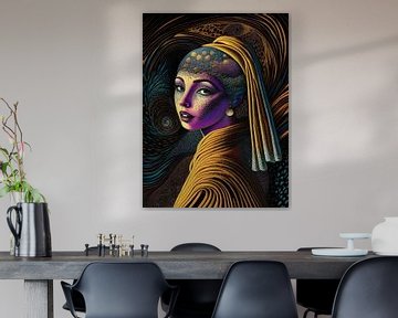 The girl with the pearl earring, psychedelic version by Retrotimes