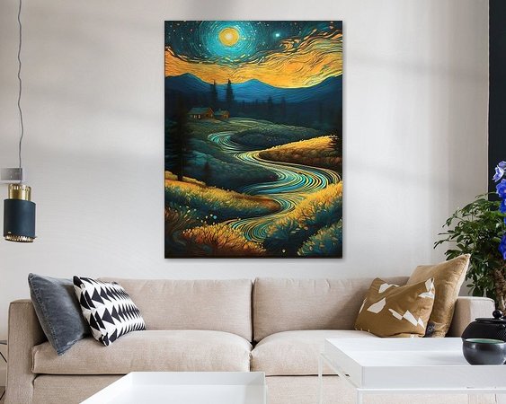 Voorbeeld van het werk in een kamer