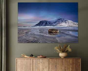 Plage d'Unstad sur les îles norvégiennes Lofoten sur gaps photography