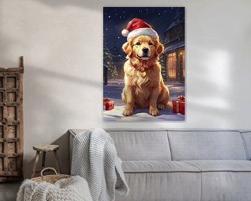 Golden Retriever Weihnachten von Vicky Hanggara