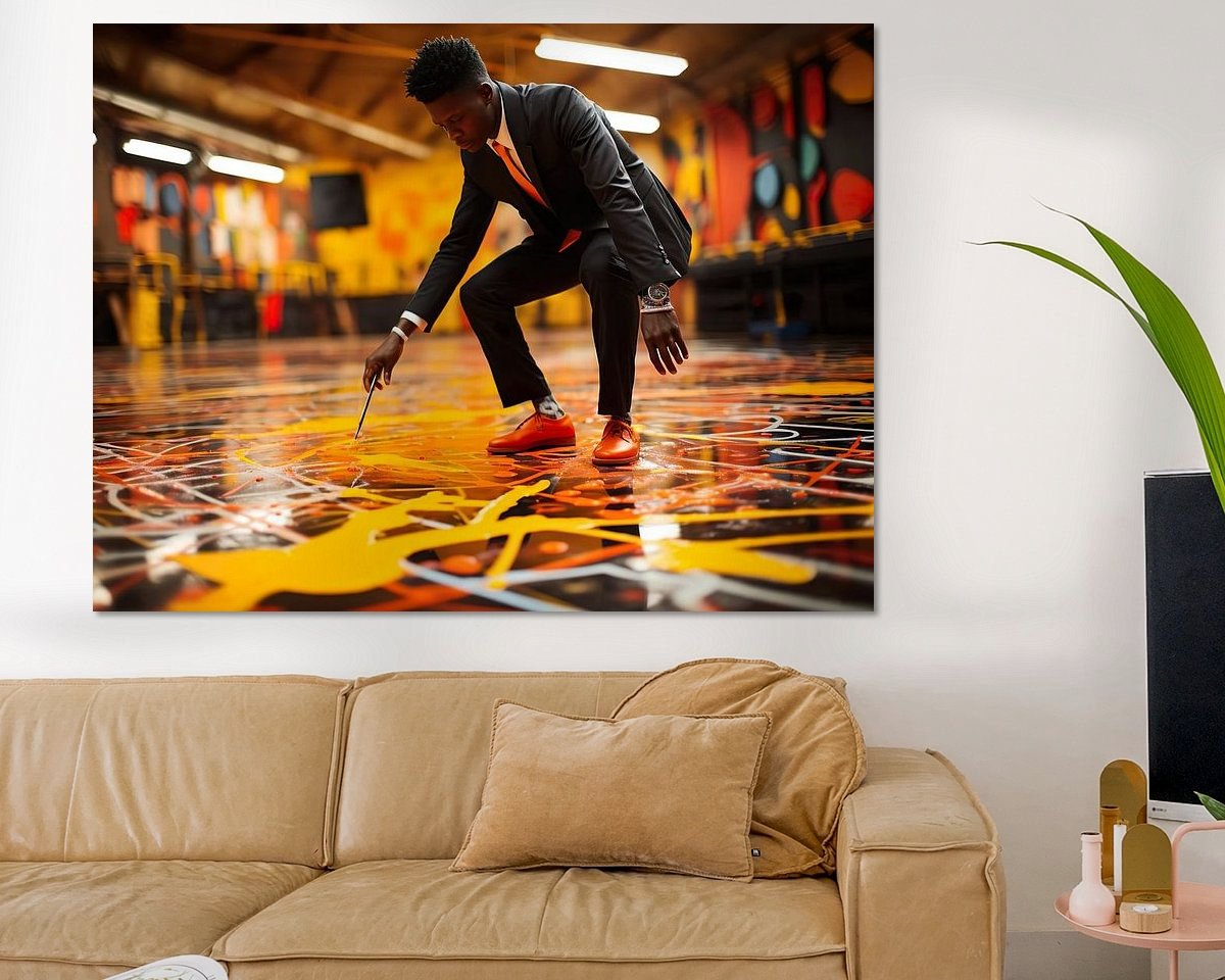 Voorbeeld van het werk in een kamer