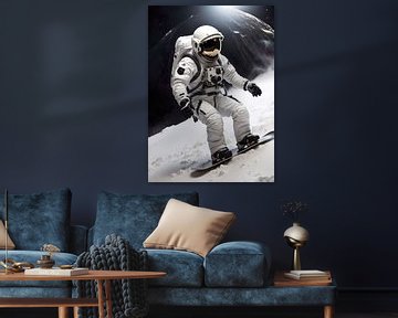 Astronaut speelt snowboard van Vicky Hanggara