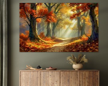 Autumn in an oak forest by Kees van den Burg