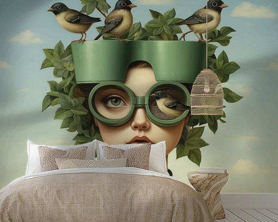 Voorbeeld van het werk in een kamer