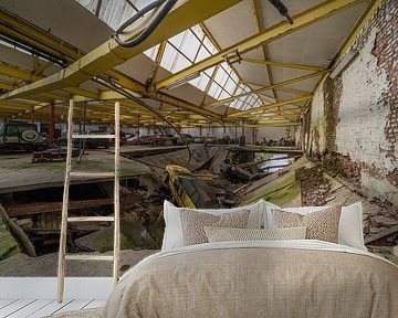 A collapsed abandoned car garage with vintage cars - Urbex by Martijn Vereijken