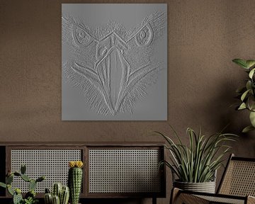 Drawing of an eagle converted to stone effect by Jose Lok