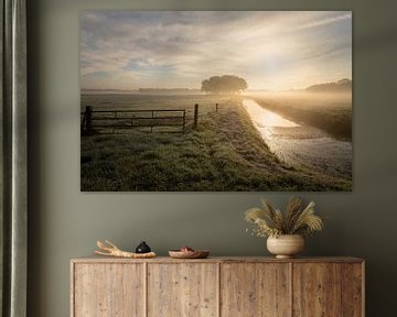 Rivière Westerborker Stream par un matin brumeux sur KB Design & Photography (Karen Brouwer)