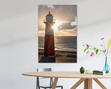 Sonnenuntergang / Leuchtturm 'The low light' Westkapelle von Photography art by Sacha