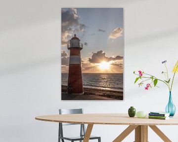 Westkapelle lighthouse 'The low light' / sunset by Photography art by Sacha