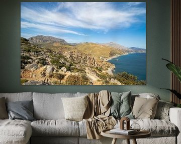 Uitzicht op Preveli strand, Kreta | Reisfotografie van Kelsey van den Bosch