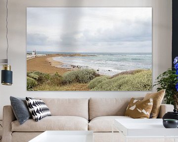 View of Potamos beach, Crete in cloudy weather | Travel photography by Kelsey van den Bosch