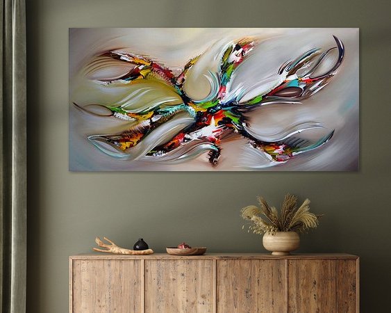 Voorbeeld van het werk in een kamer