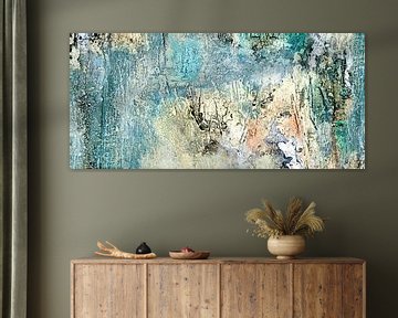 abstract landschap turquoise natuur groen van Claudia Gründler