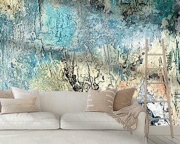 abstract landschap turquoise natuur groen van Claudia Gründler