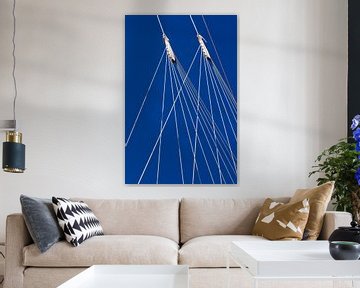 Lines in white and blue by Margot van den Berg