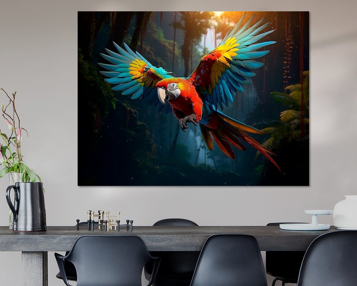 Voorbeeld van het werk in een kamer