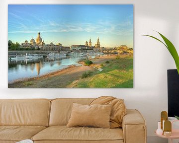 De skyline van Dresden in de ochtend