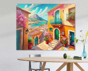 Spanje dorp met schilderij van Mustafa Kurnaz