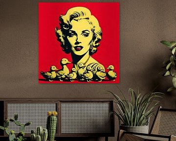 Marilyn Monroe met gele eendjes