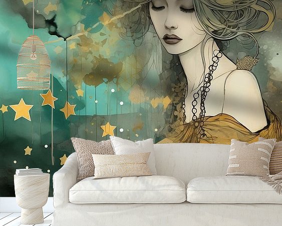 Voorbeeld van het werk in een kamer