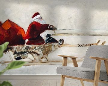 Kerstman in de sneeuw van Mieke Daenen