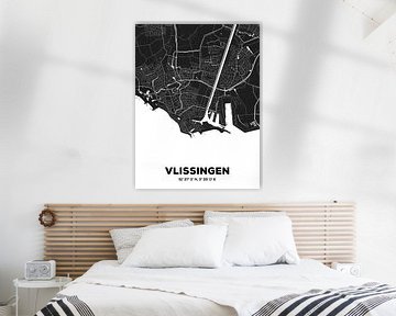 Flushing - Black and white map by MDRN HOME