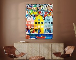 Voorbeeld van het werk in een kamer