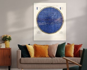Antike Sternkarte des Südhimmels mit Text von Studio Wunderkammer