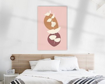Modern boho botanical. Leaves in pastel colors no. 10 by Dina Dankers
