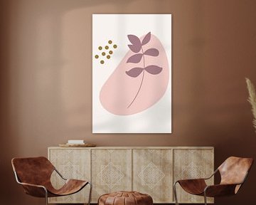 Modern boho botanical. Leaves in pastel colors no. 8 by Dina Dankers