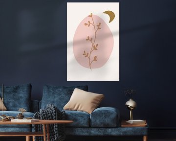 Modern boho botanisch. Bladeren in pastelkleuren nr. 7 van Dina Dankers