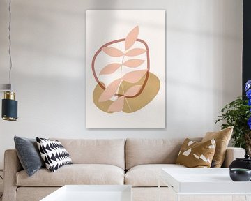 Modern boho botanical. Leaves in pastel colors no. 5 by Dina Dankers