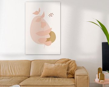 Modern boho botanical. Leaves in pastel colors no. 3 by Dina Dankers