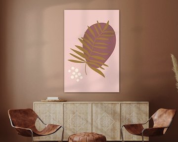 Modern boho botanical. Leaves in pastel colors no. 2 by Dina Dankers