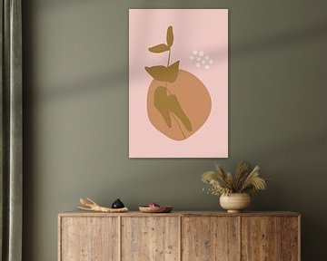 Leaves in pastel colors. Modern boho botanical no. 1 by Dina Dankers