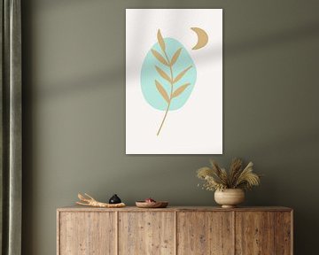 Leaves in pastel colors. Modern boho botanical no. 7 by Dina Dankers