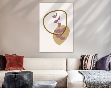 Leaves in pastel colors. Modern boho botanical no. 6 by Dina Dankers