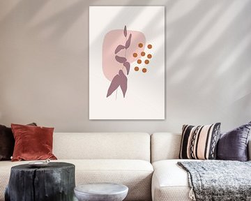 Leaves in pastel colors. Modern boho botanical no. 5 by Dina Dankers