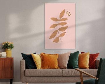 Leaves in pastel colors. Modern boho botanical no. 2 by Dina Dankers