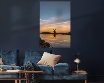 Paysage frison avec le moulin à vent de Tjongermolen sur Albert Foekema Fotografie
